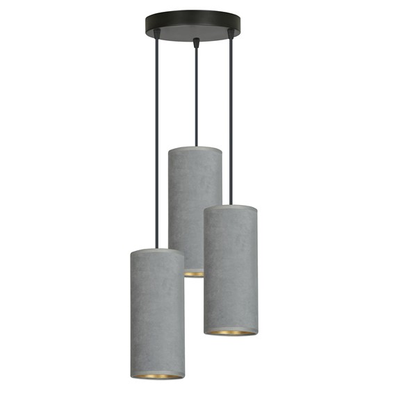 Lampa Wisząca BENTE 3 PREMIUM Czarny/Szary