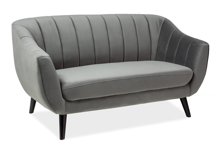 SOFA ELITE 2 VELVET SZARY BLUVEL 14 / WENGE