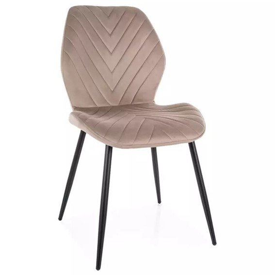 Krzesło MIKE Velvet Ciemny Beżowy/Czarny Mat