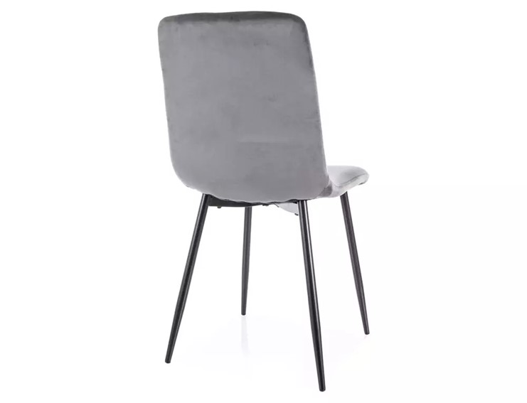 Krzesło DAREN Velvet Szary/Czarny Mat