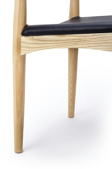 Krzesło ELBOW Naturalne Jesion/Ekoskóra Czarna