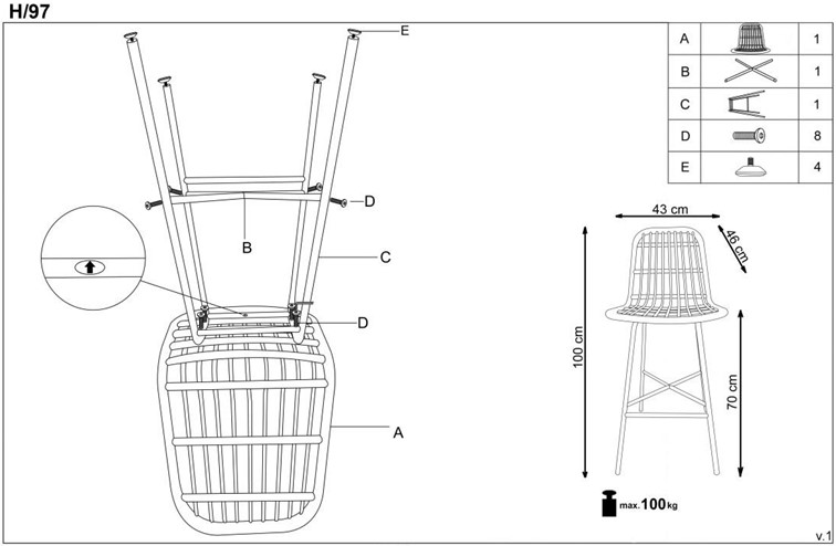 Hoker Ogrodowy H97 Czarny/Naturalny