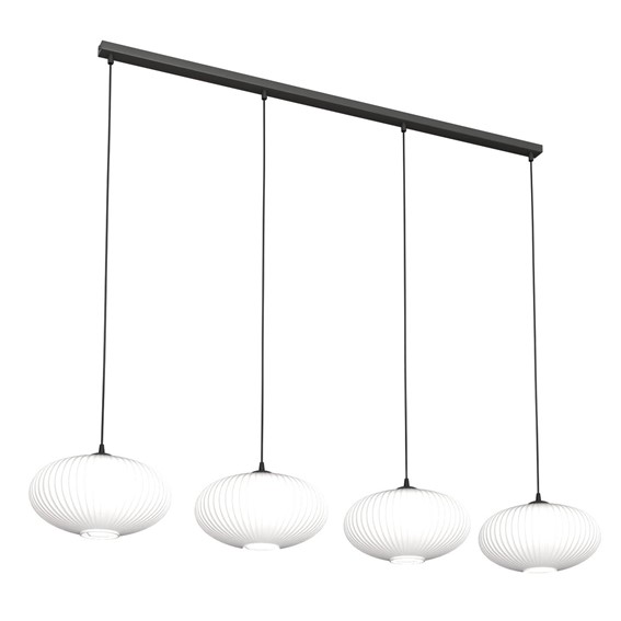 Lampa Wisząca COCO 4 Czarny/Opal