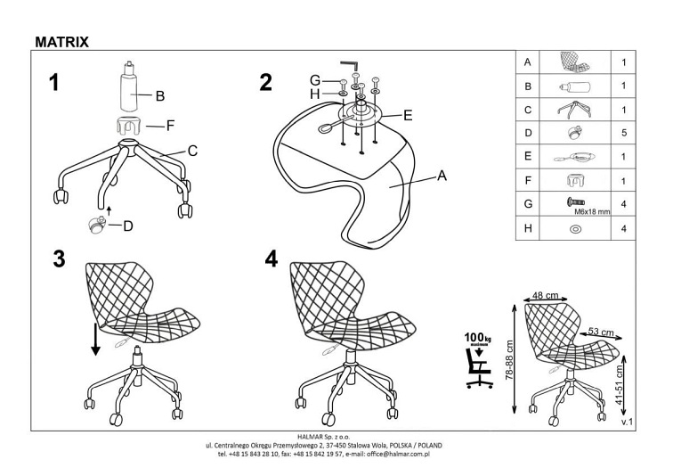Fotel Młodzieżowy MATRIX Czarny/Turkusowy