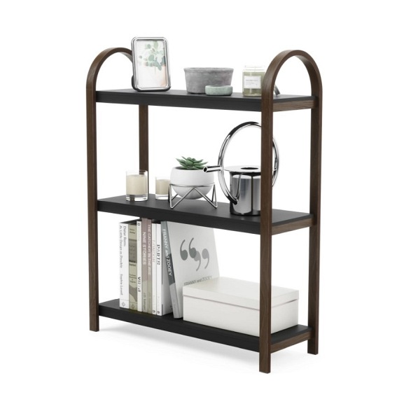 Półka Wolnostojąca BELLWOOD Czarny/Orzech