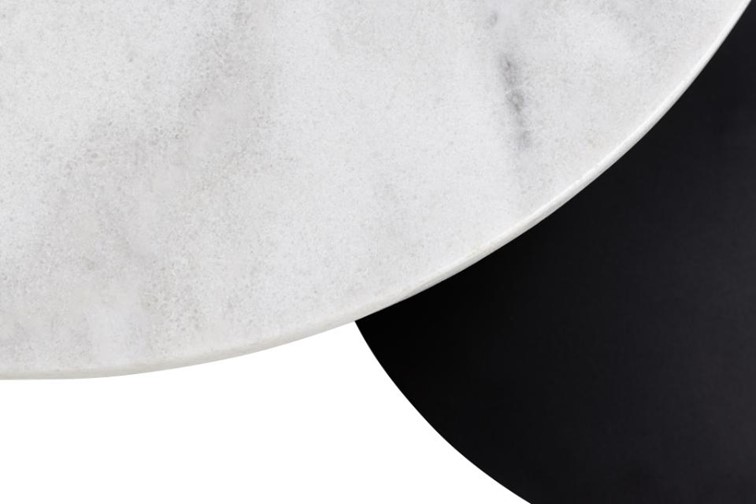 Stolik Kawowy LAHTI Fi60cm Biały/Czarny