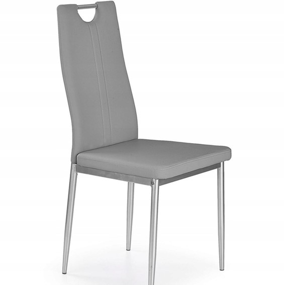 Krzesło K202 Aluminium/Popiel Ekoskóra