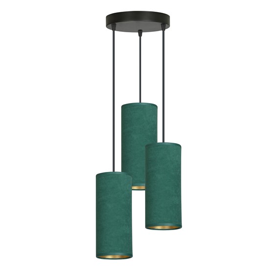 Lampa Wisząca BENTE 3 PREMIUM Czarny/Zielony