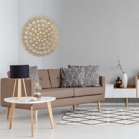 Dekoracja Ścienna MANDALA 70cm Złoty