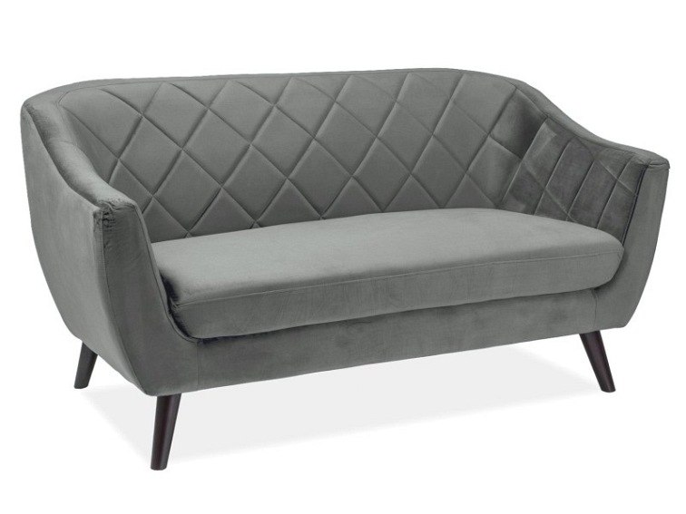 SOFA MOLLY 2 VELVET SZARY BLUVEL 14 / WENGE