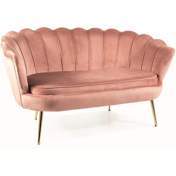 Sofa CAMELLIA 2 Velvet Antyczny Róż/Złoty