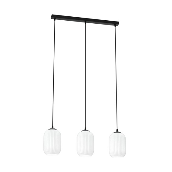 Lampa Wisząca VERDI 3 Czarny/Opal