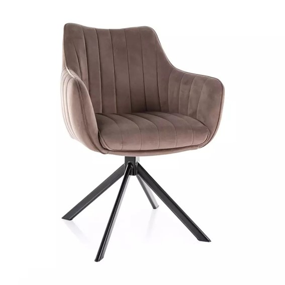 Krzesło AZALIA Velvet Cappuccino/Czarny Mat