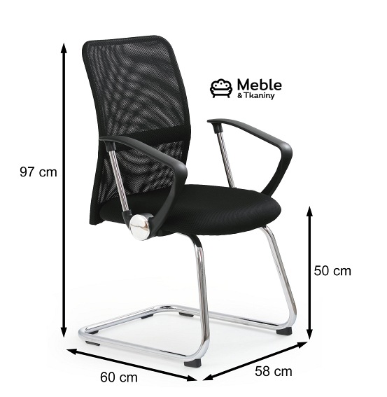 Fotel Pracowniczy VIRE SKID Czarny