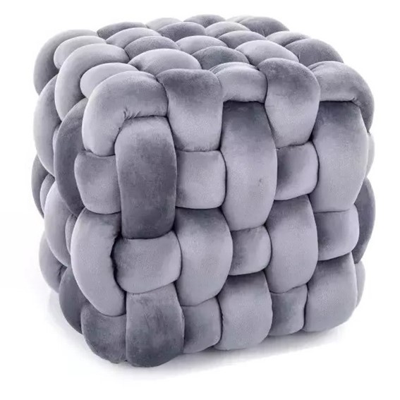 Puf FARIS Velvet Szary