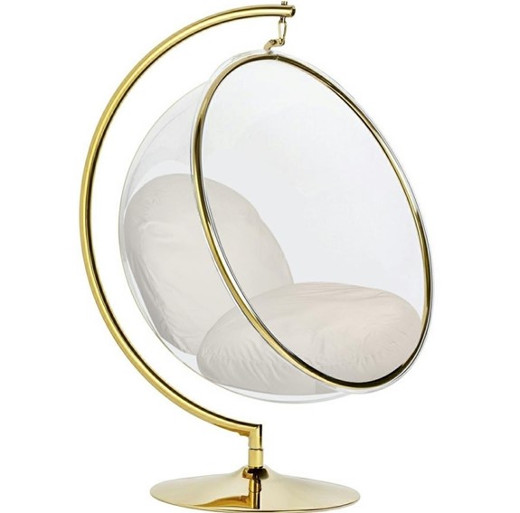 Fotel BUBBLE STAND Gold Velvet/Beż