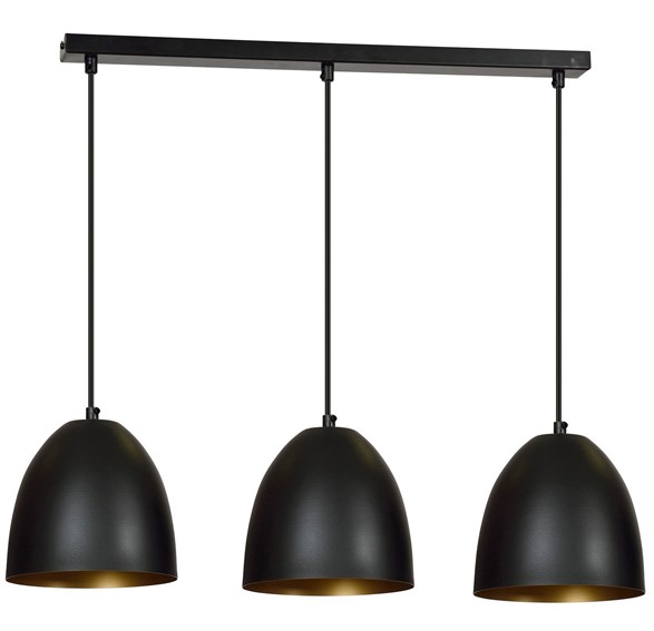 Lampa Wisząca LENOX 3 Czarny/Złoty