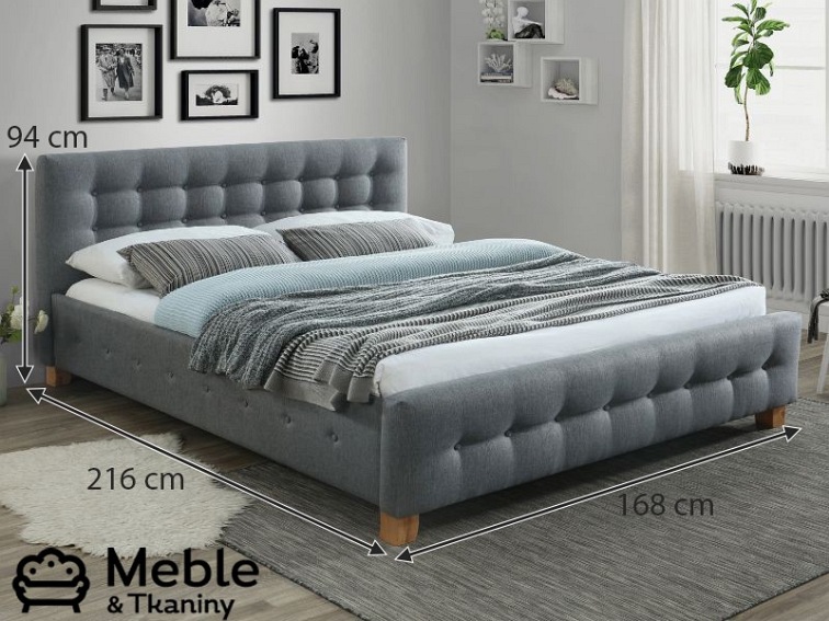 Łóżko BARCELONA 160X200 Szary/Dąb Tap. 23