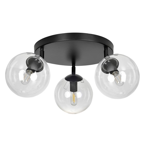 Lampa Sufitowa TOFI 3A PREMIUM Czarny/Transparentny