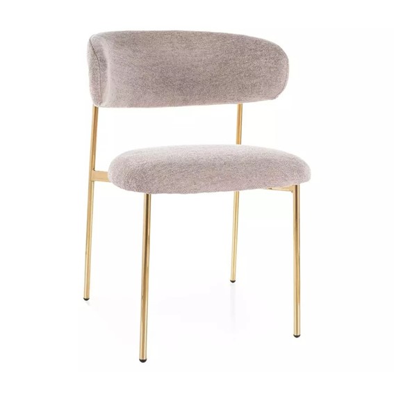 Krzesło ELTON Raven Ciemny Beżowy/Złoty