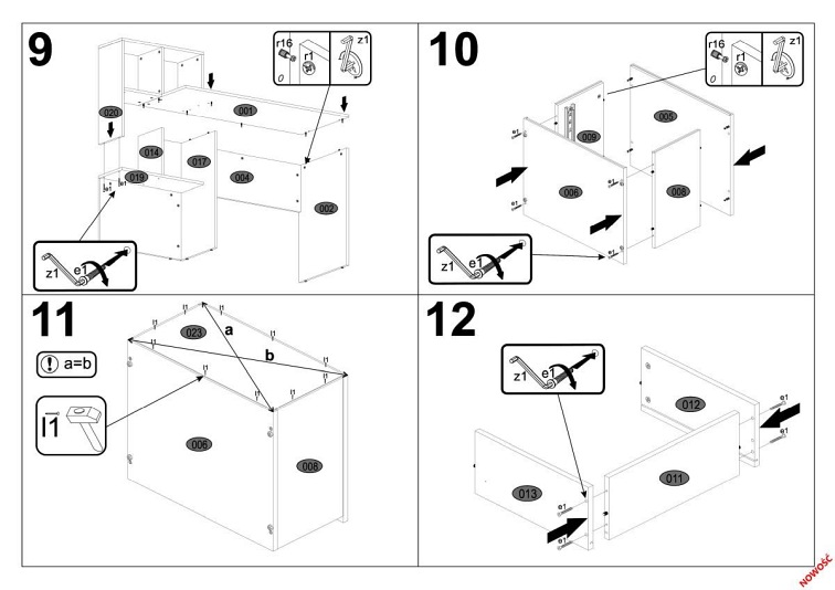 Biurko GROSSO Dąb Złoty/Biały