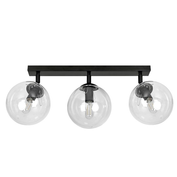 Lampa Sufitowa TOFI 3 Czarny/Transparentny