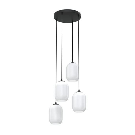 Lampa Wisząca VERDI 4 PREMIUM Czarny/Opal