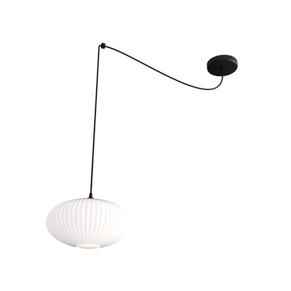 Lampa Wisząca ORIGO 1 Czarny/Opal