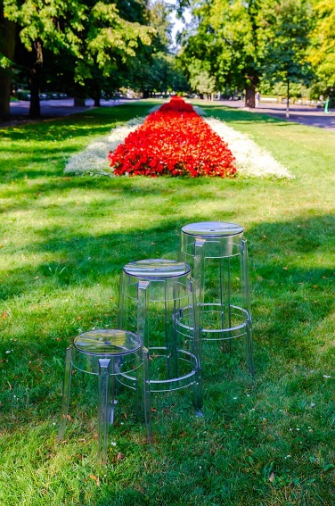 Stołek Charles 46 30x30x46 Transparentny