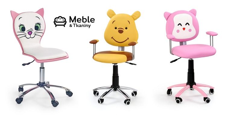 Fotel Obrotowy Młodzieżowy KITTY Różowy