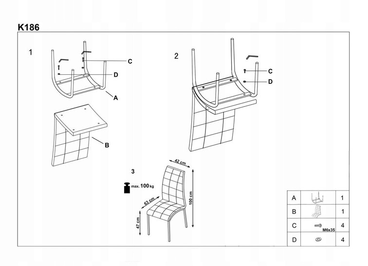 Krzesło K186 Chrom/Czarno/Białe Ekoskóra