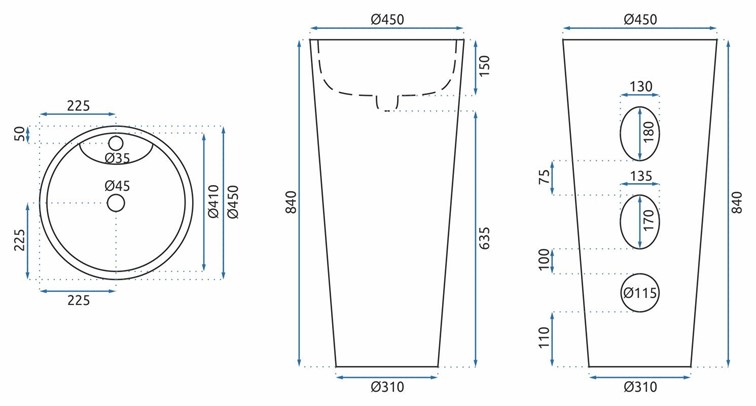 Umywalka Wolnostojąca ANYA Biały
