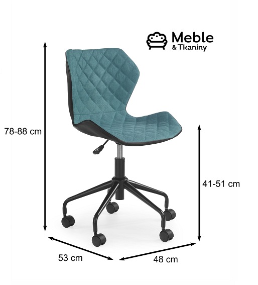 Fotel Młodzieżowy MATRIX Czarny/Turkusowy