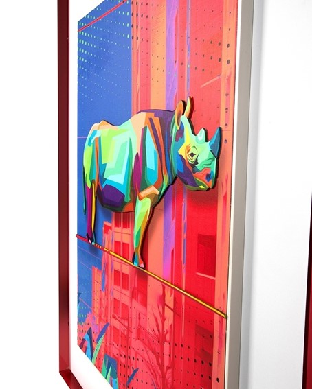 Obraz RHINO IN THE CITY 88x110cm