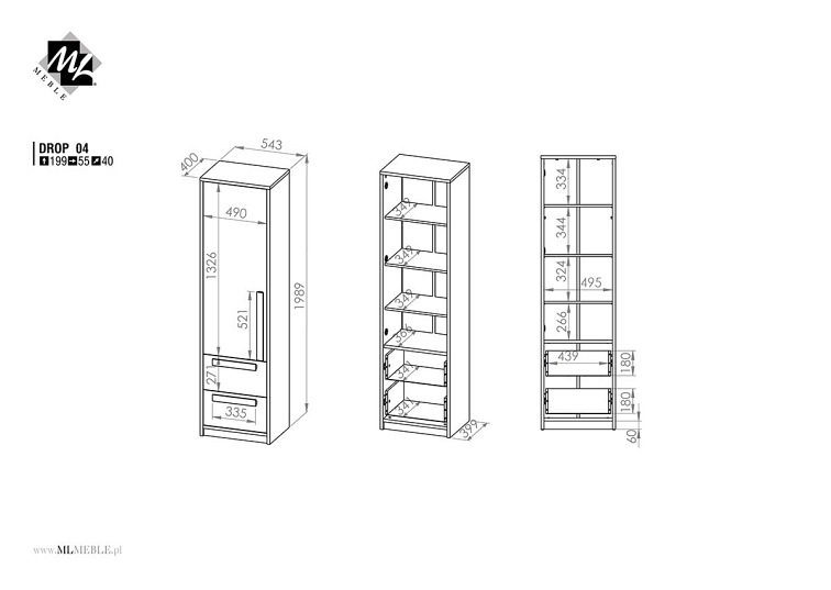 Bieliźniarka DROP 04 Szary