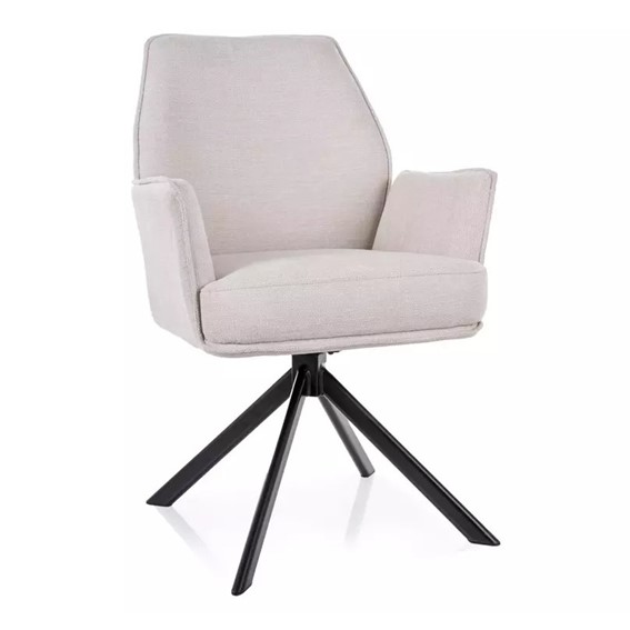 Fotel HUGO Brego Jasny Beżowy/Czarny Mat