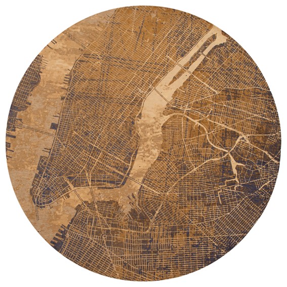 Dywan CITIES New York Gatsby Gold Round 9315 240x240 cm