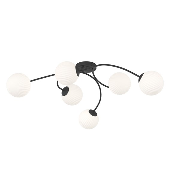 Lampa Sufitowa VIBRA 6 Czarny/Opal