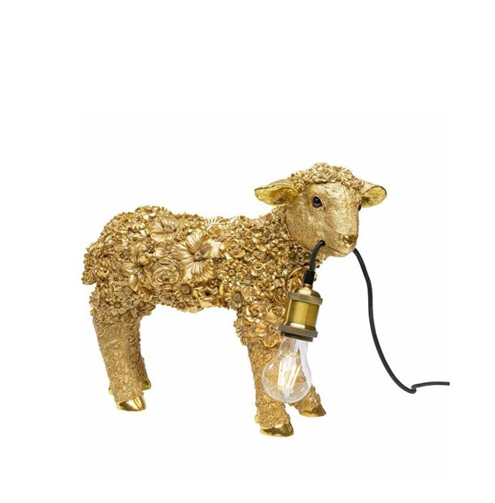 Lampa Stołowa FLOWER SHEEP 36 cm Złota