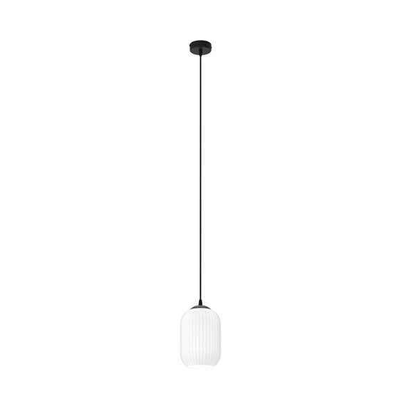 Lampa Wisząca VERDI 1 Czarny/Opal