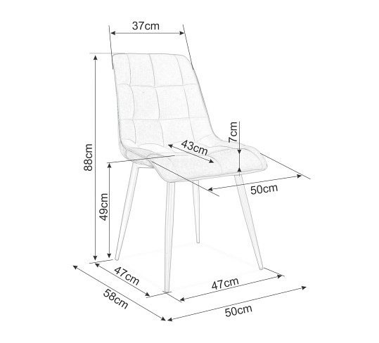 Krzesło CHIC Velvet Czarny/Brąz Bluvel 48