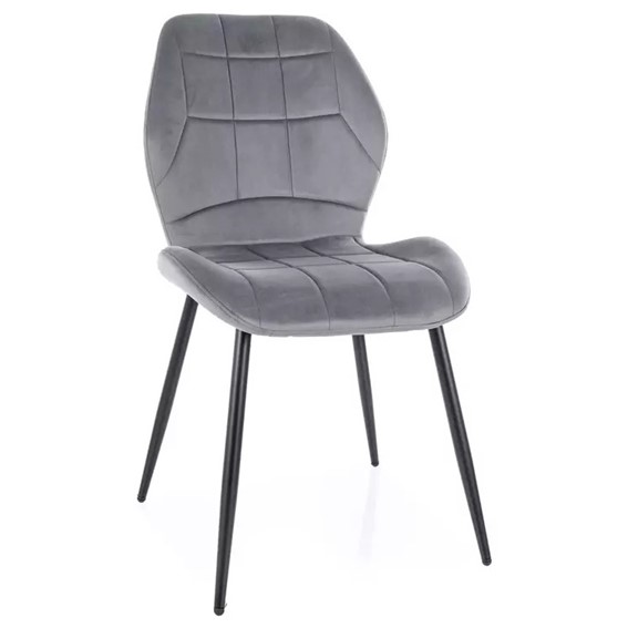 Krzesło JAKE Velvet Szary/Czarny Mat