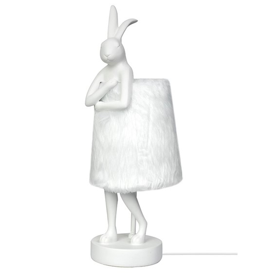 Lampa Stołowa RABBIT FUR 50 cm Biały/Srebrny