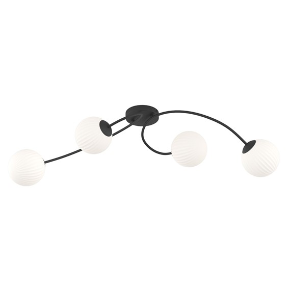 Lampa Sufitowa VIBRA 4 Czarny/Opal