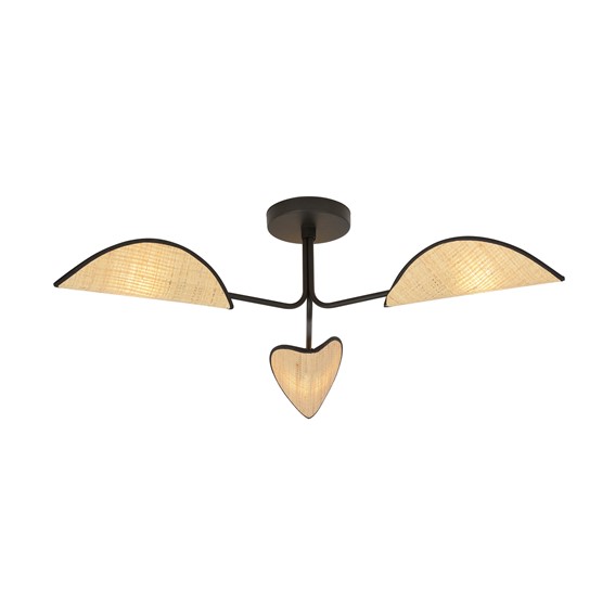 Lampa Sufitowa GOMEZ 3 Czarny/Naturalny