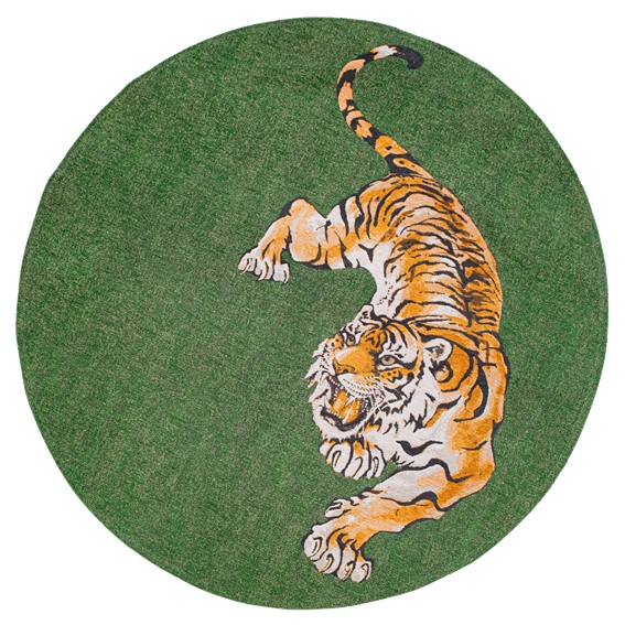 Dywan POP Tiger Green On Fire Round 9388 240x240 cm