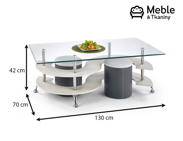 Ława NINA 5 Popiel/Ciemny Popiel