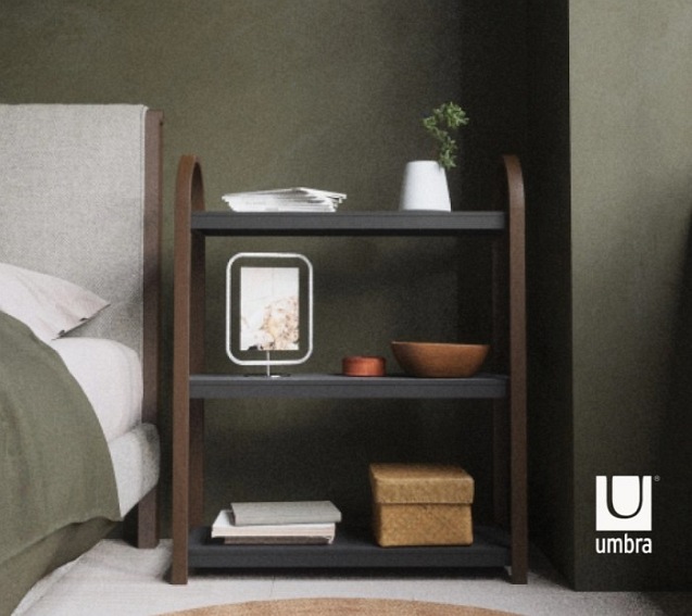 Półka Wolnostojąca BELLWOOD Czarny/Orzech