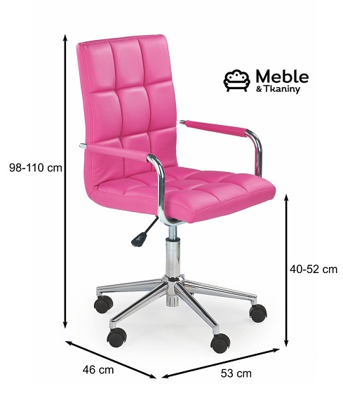 Fotel Młodzieżowy GONZO 2 Chrom/Różowy