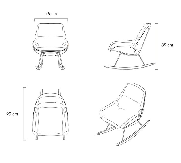 Fotel Bujany Form Drewno Debowe Niebieski Bujane Krzeslo Fotel